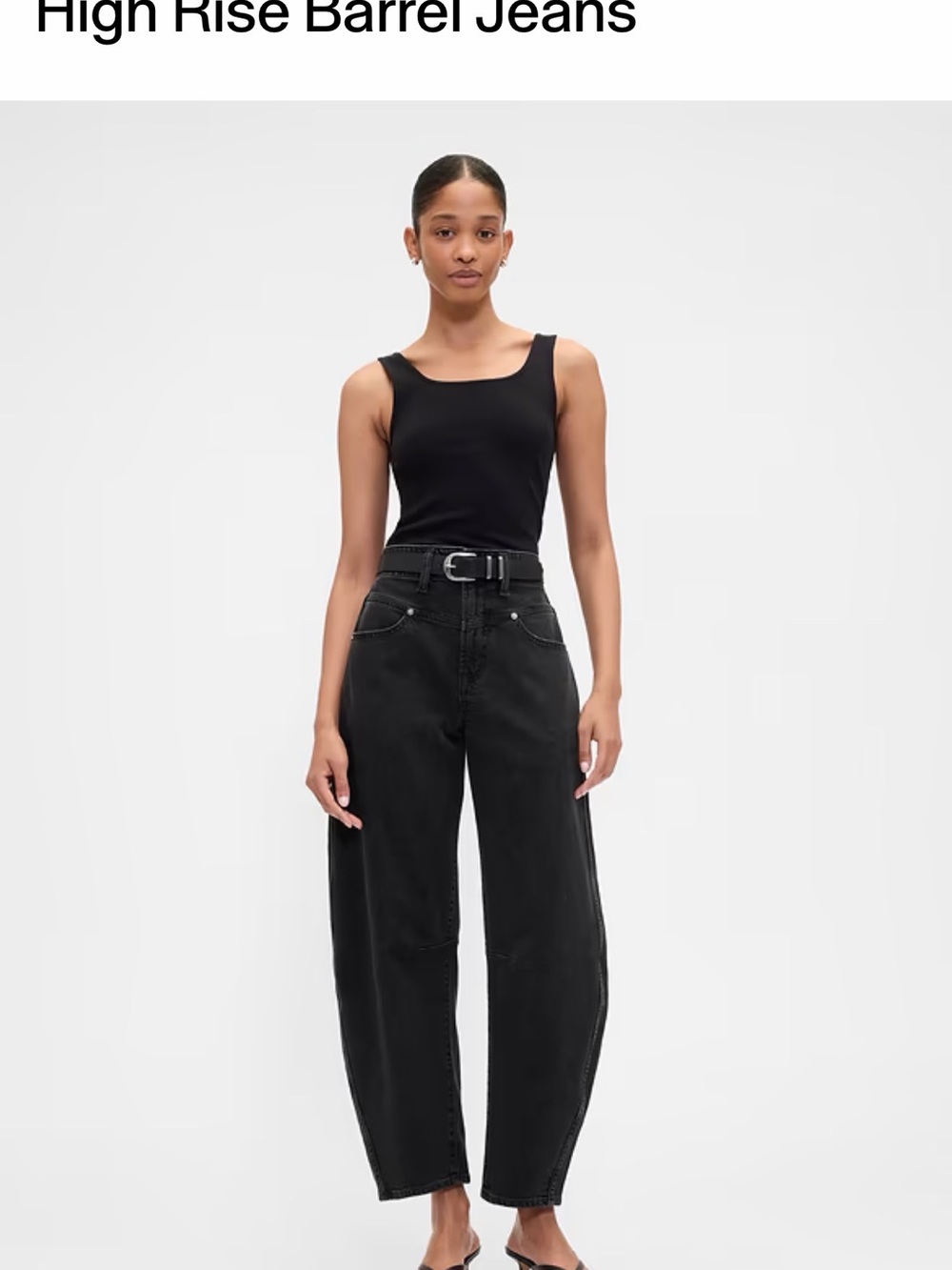 GAP Black High-Rise Barrel Jeans